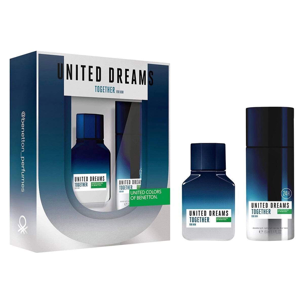 Set Perfume Hombre Benetton United Dreams Together Him Edt 100 Ml +  Desodorante 150 Ml