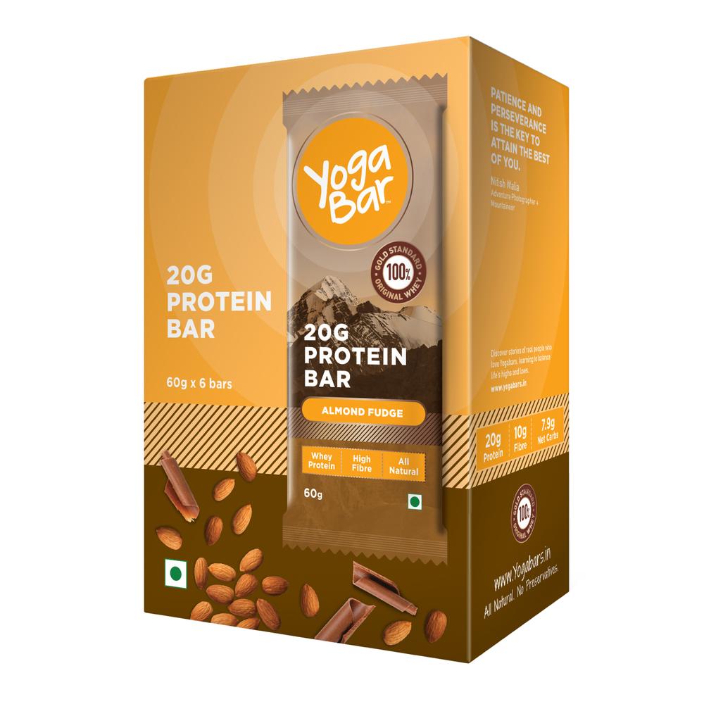 Yoga Bar Almond Fudge 20g Protein Bars (60 g x 6 Bars) – Beautiful