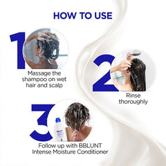 BBlunt Intense Moisture Shampoo With Jojoba And Vitamin E For Dry & Frizzy Hair (300ml) BBlunt