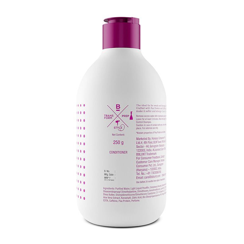 BBlunt Hair Fall Control Conditioner Pea Protein & Caffeine For Stronger Hair (250g) BBlunt