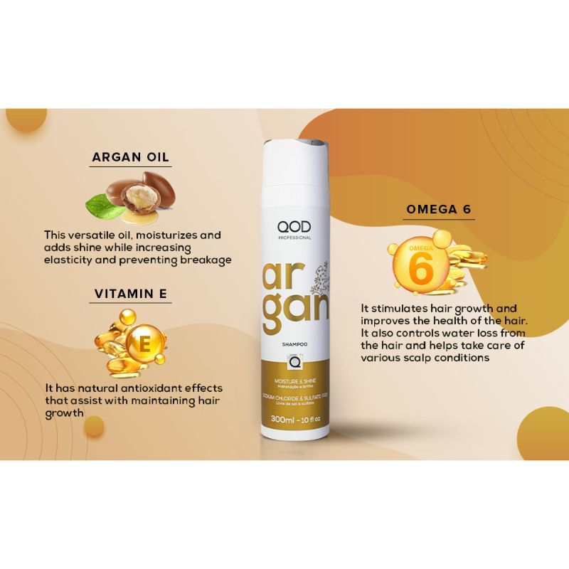 Qod Professional Argan Moisture & Shine Shampoo (300 ml) Qod