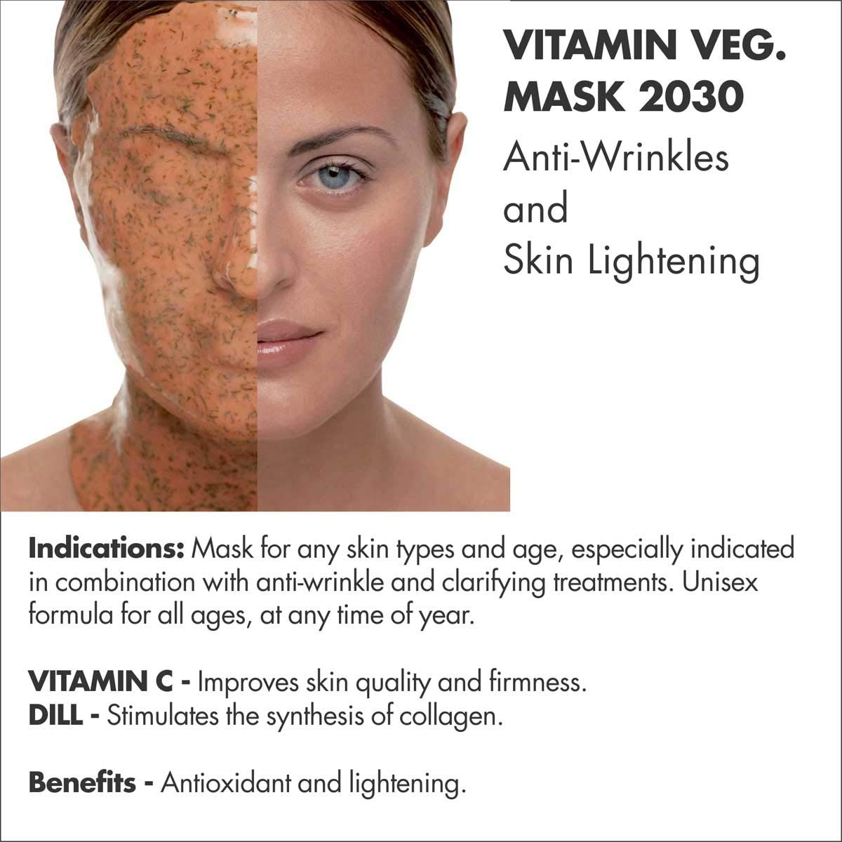 Casmara Mask  For Anti-Wrinkles & Skin Lightening Vitamin Veg. Mask 2030  (1gel & 1Powder) Casmara