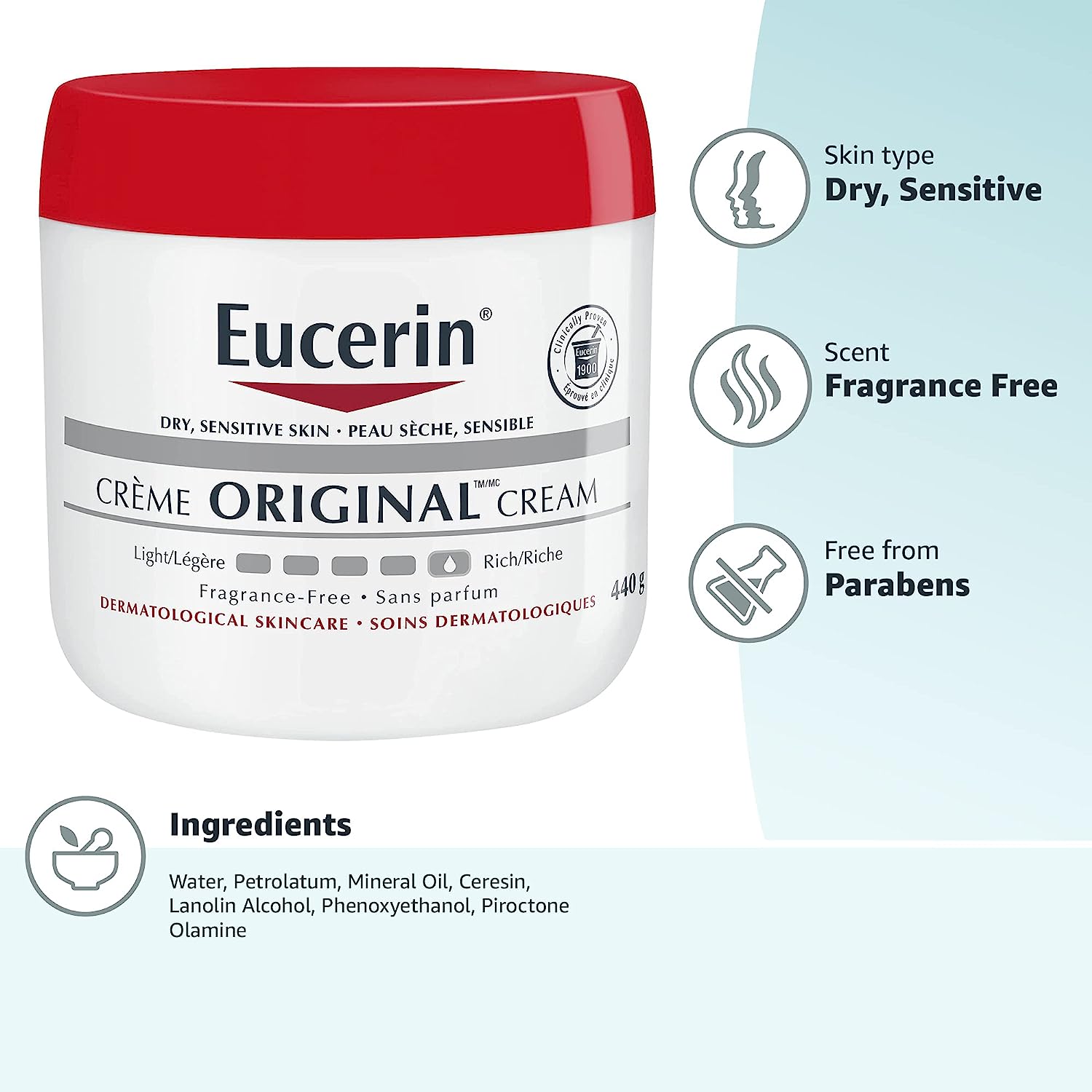 Eucerin Original Healing Cream (454  g) Beautiful
