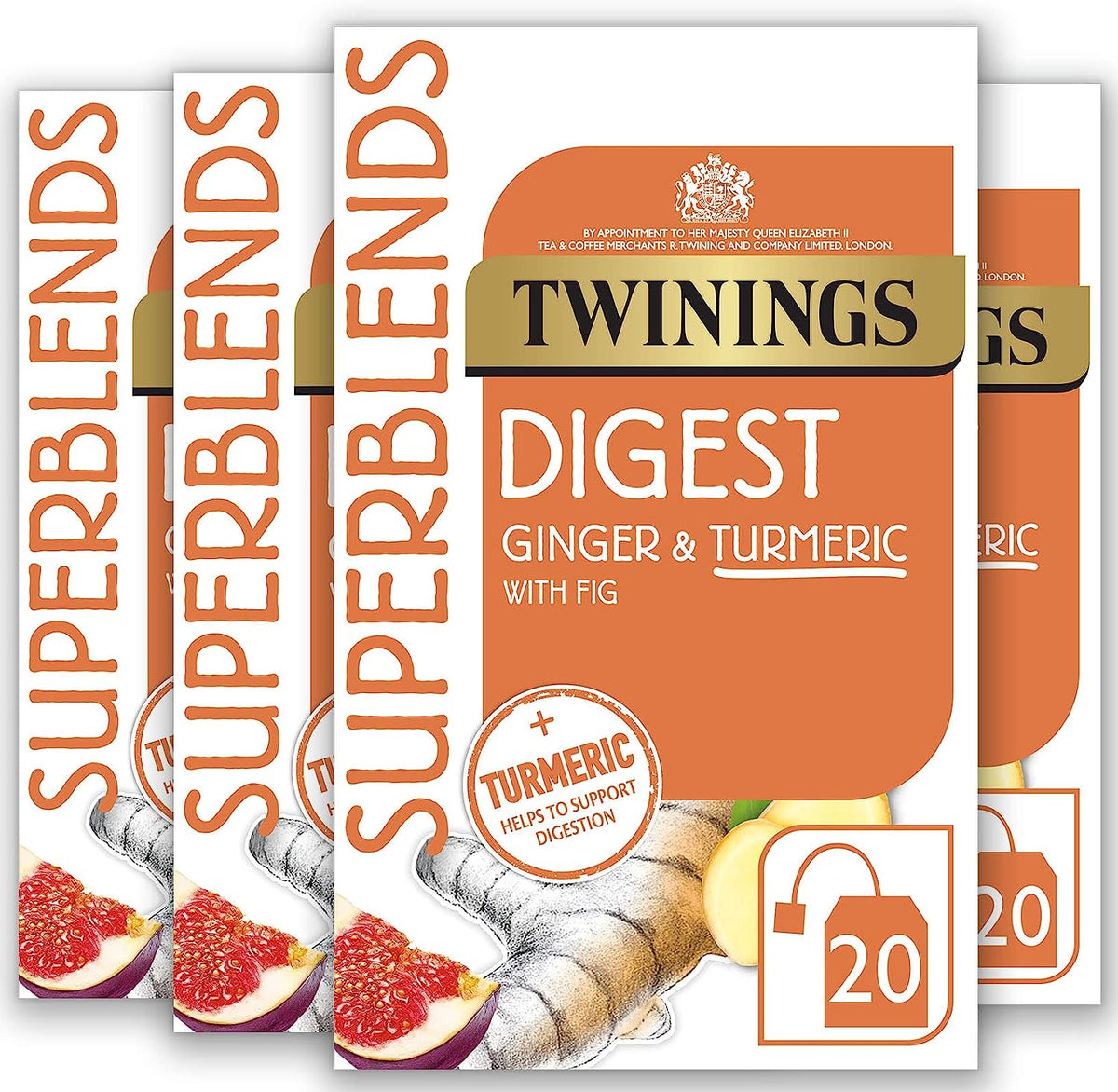 Twinings Digest Ginger & Turmeric 20 Tea Bags (40 g) Beautiful