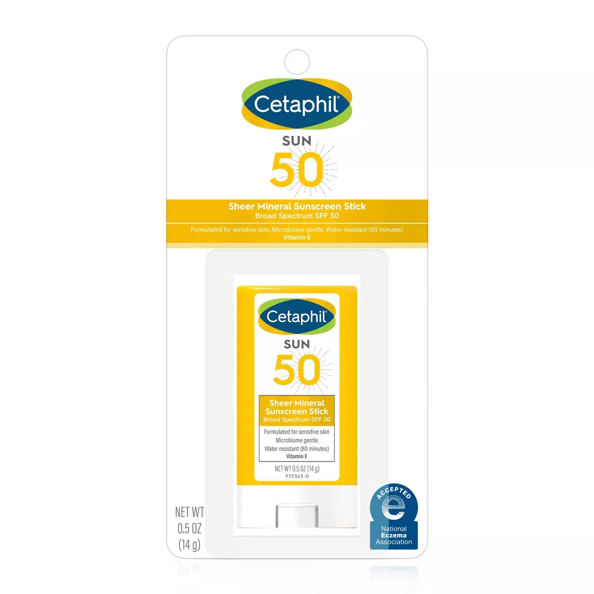 Cetaphil Sheer Mineral Sunscreen Stick for Face & Body - SPF 50 (14g) Cetaphil