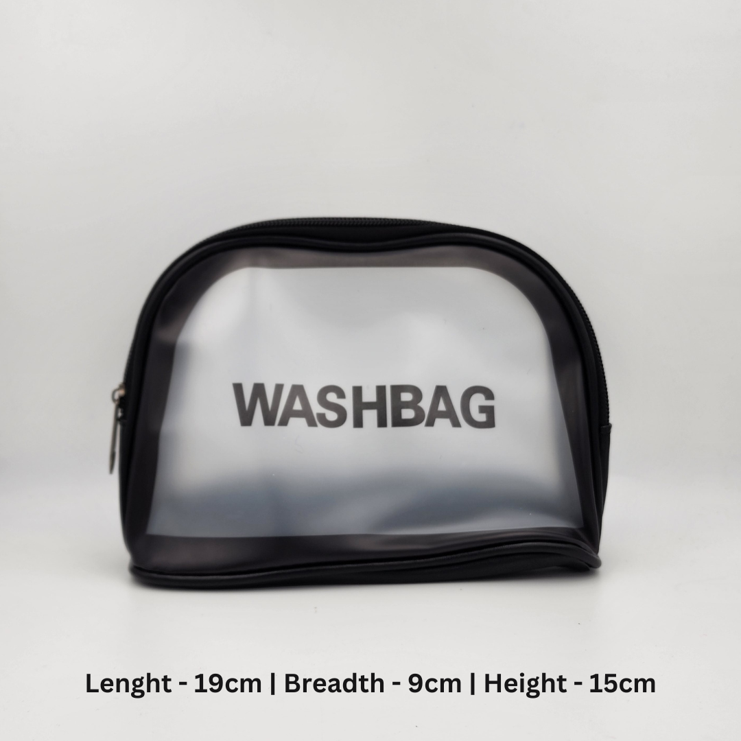 Black Washbag Small Makeup Pouch | Travel Pouch | Cosmetics Pouch | Makeup Kit Bag | 19*9*15 - Beautiful Washbag
