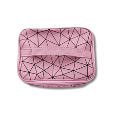 Pink & Black Lines Makeup Pouch | Travel Pouch | Cosmetics Pouch | Makeup Kit Bag | 24*17*9 - Beautiful Beautiful