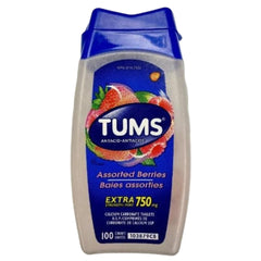 Tums Antacid Tablets for Chewable Heartburn Relief and Acid Indigestion Relief (100 units) Tums