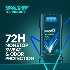 Degree Advanced 72H Cool Rush Antiperspirant Deodorant Stick (76g) Degree