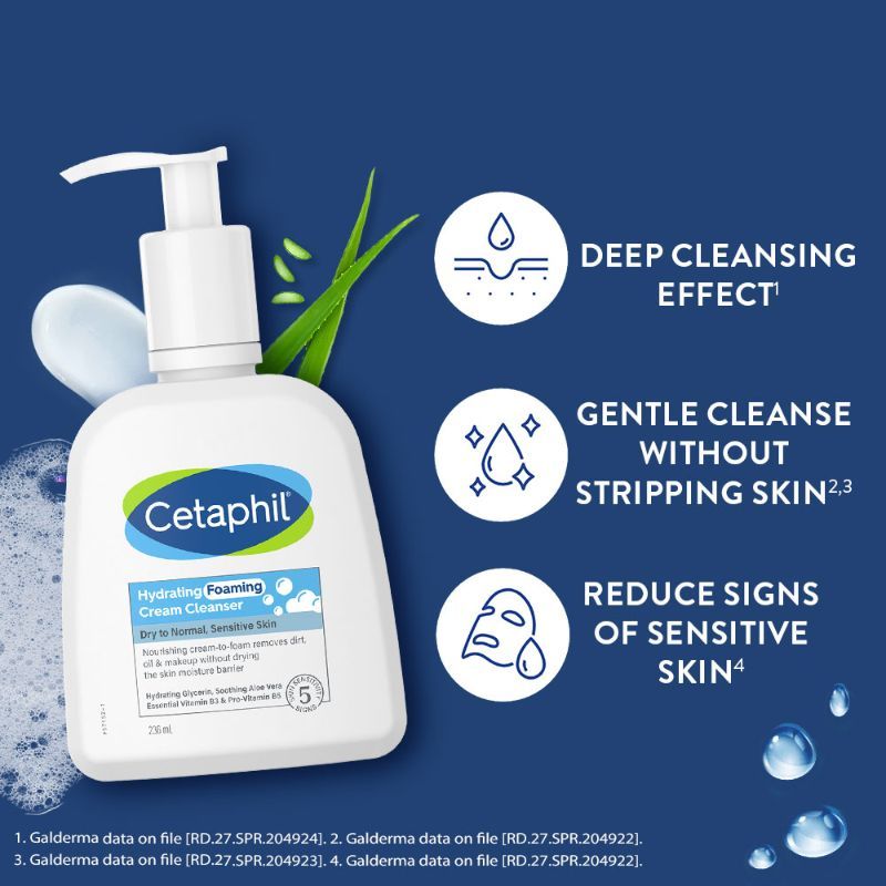 Cetaphil Hydrating Foaming Cream Cleanser (236ml) Cetaphil