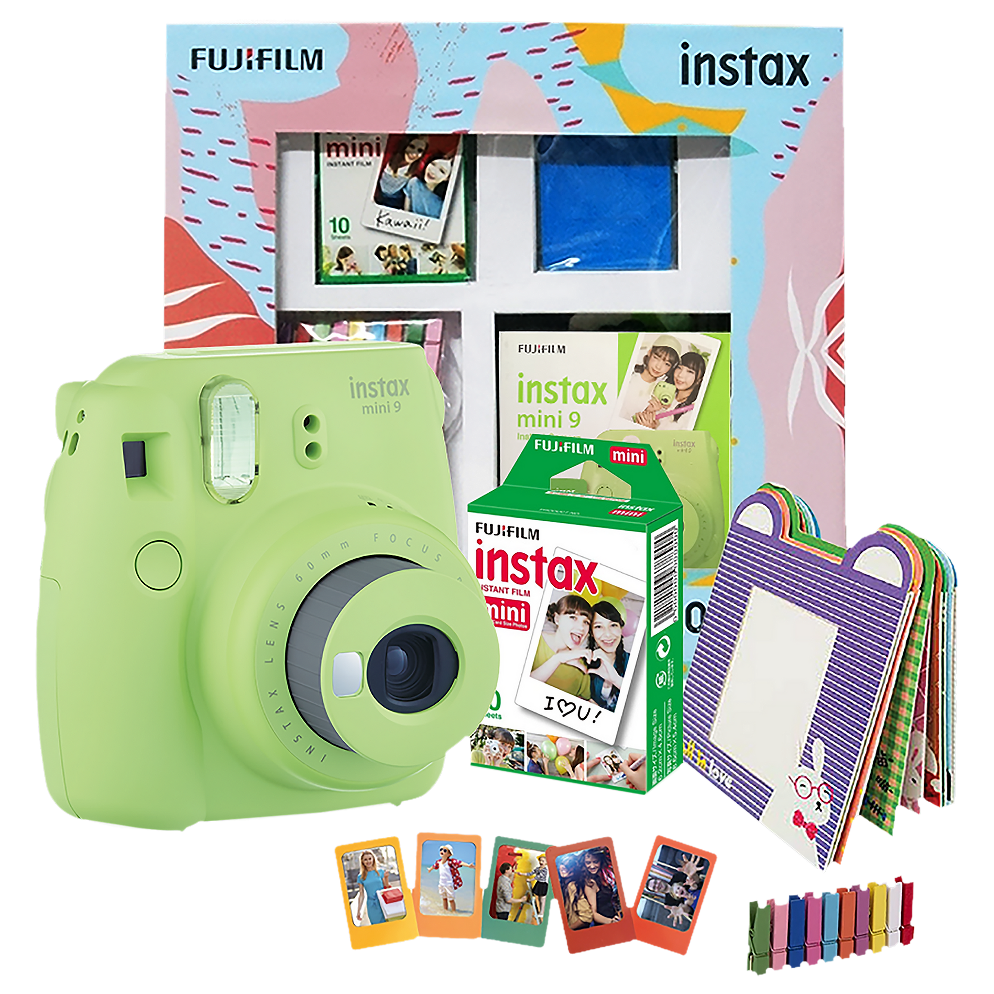 Fujifilm Instax Mini 9 Delight Box Instant Camera with 10 Instant Films (Lime Green) Fujifilm