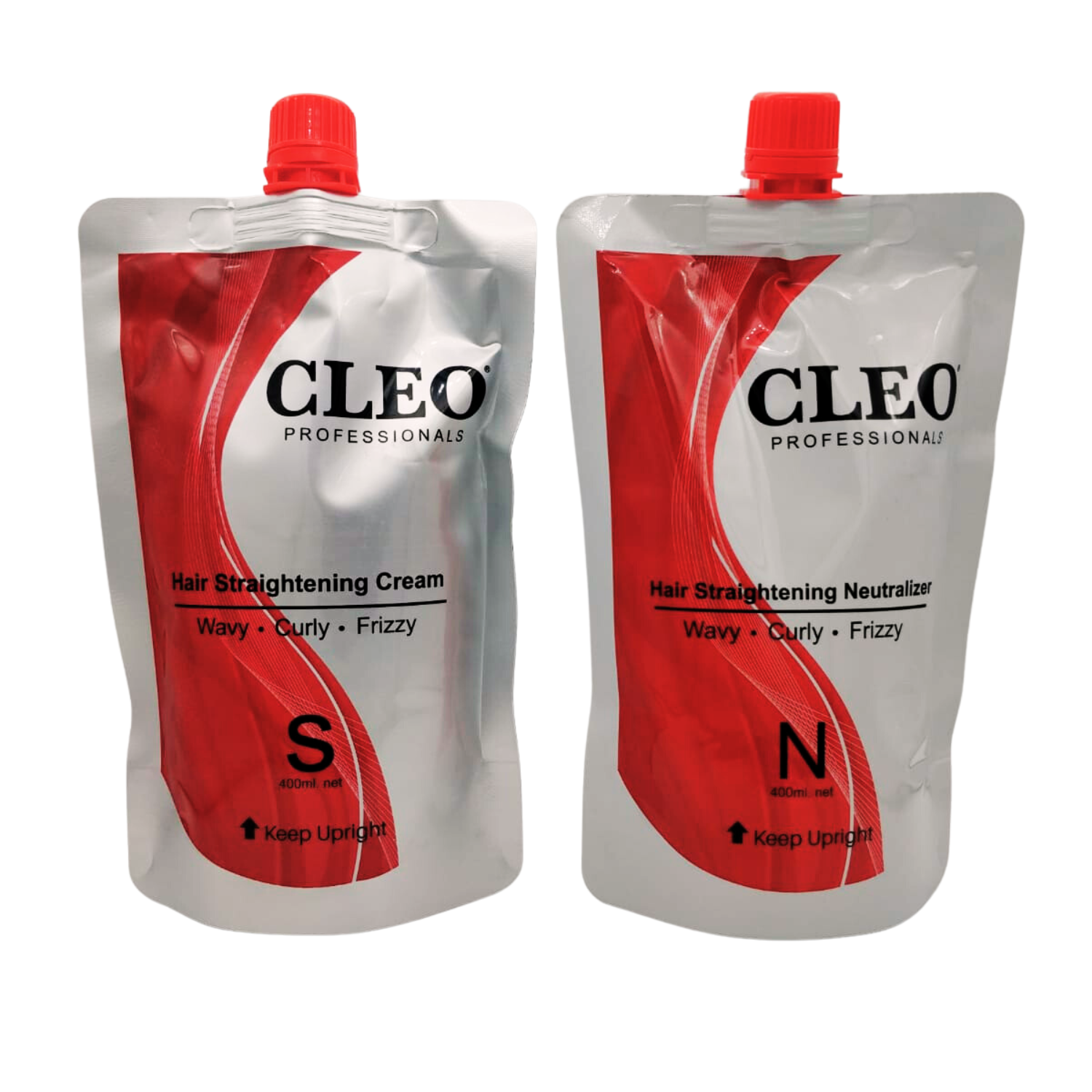 Cleo Pro Straightening Cream + Neutralizer Cream For Wavy Curly Frizzy (1000ml) Cleo Pro.