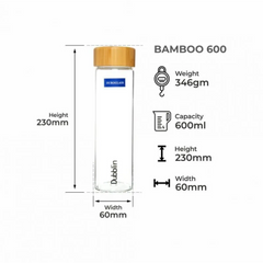 Dubblin Bamboo Glass Water Bottle (1000ml) Dubblin