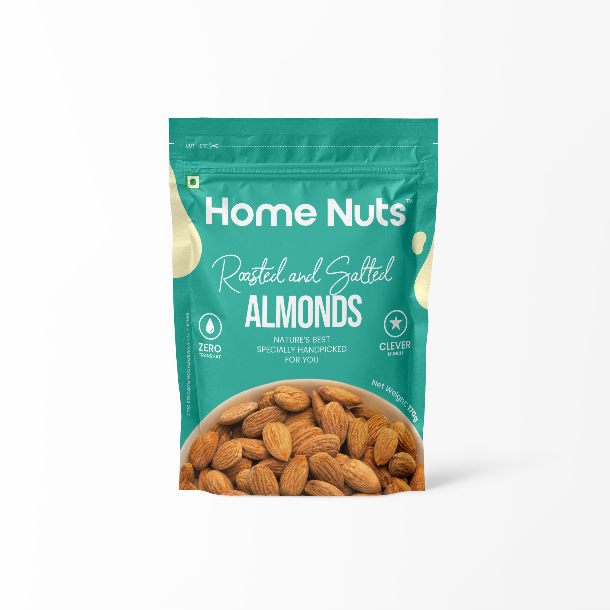 Home Nuts Roasted and Salted Almonds (170 gm) Home Nuts