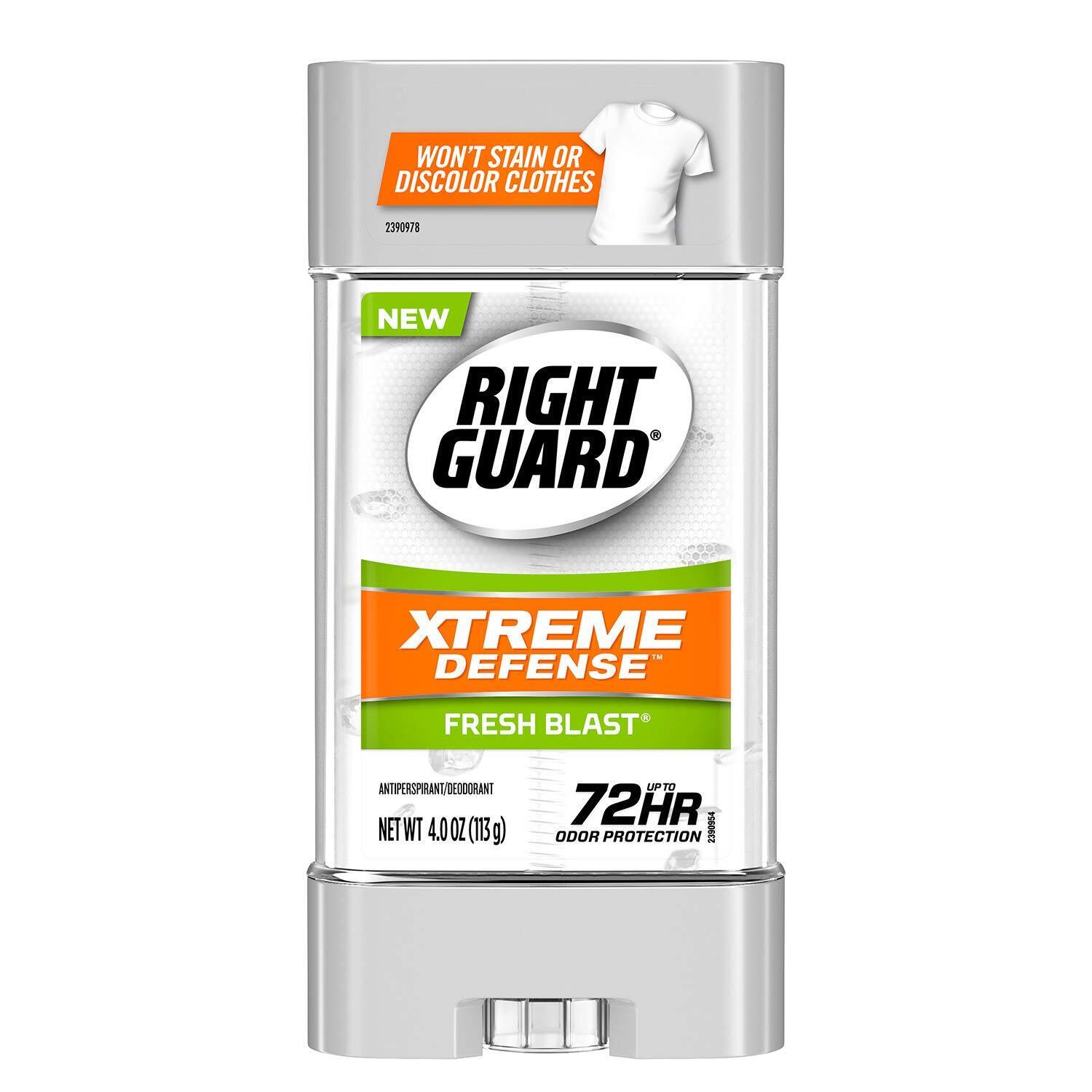 Right Guard Xtreme Defense Fresh Blast Gel Deodorant Stick (113g) Right Guard
