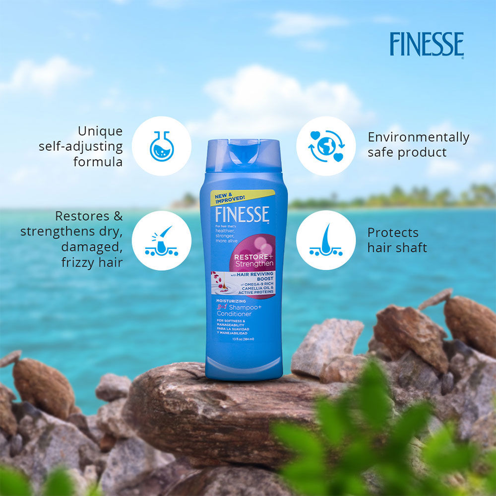 Finesse Restore & Strengthen Moisturizing 2In1 Shampoo + Conditioner (384 ml) Finesse
