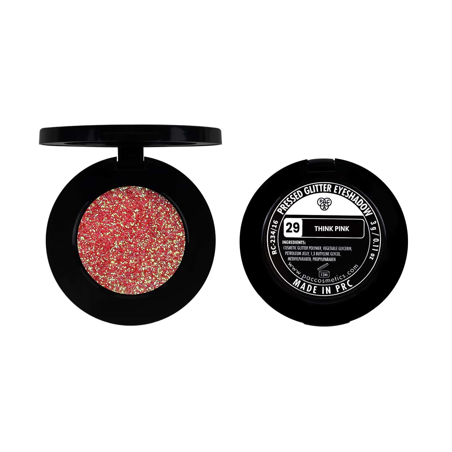 PAC Pressed Glitter Eyeshadow - 29 (Think Pink) PAC