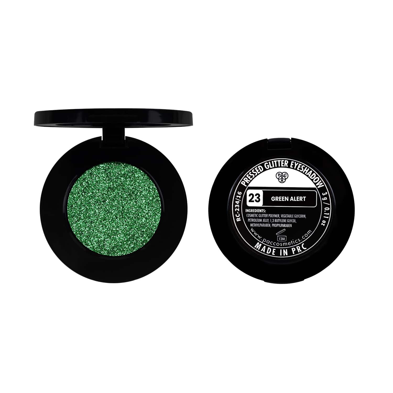 PAC Pressed Glitter Eyeshadow - 23 (Green Alert) PAC