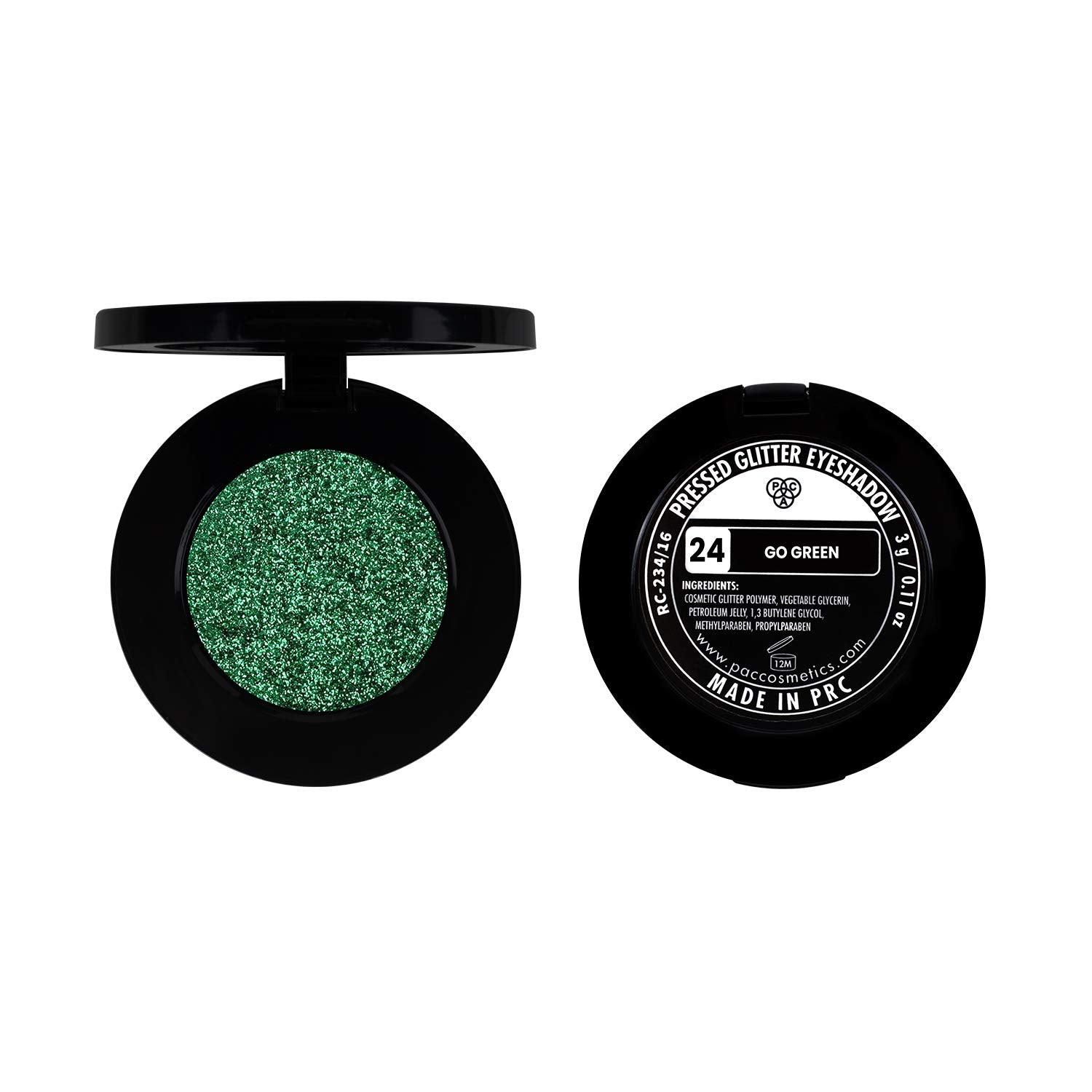 PAC Pressed Glitter Eyeshadow - 24 (Go Green) PAC