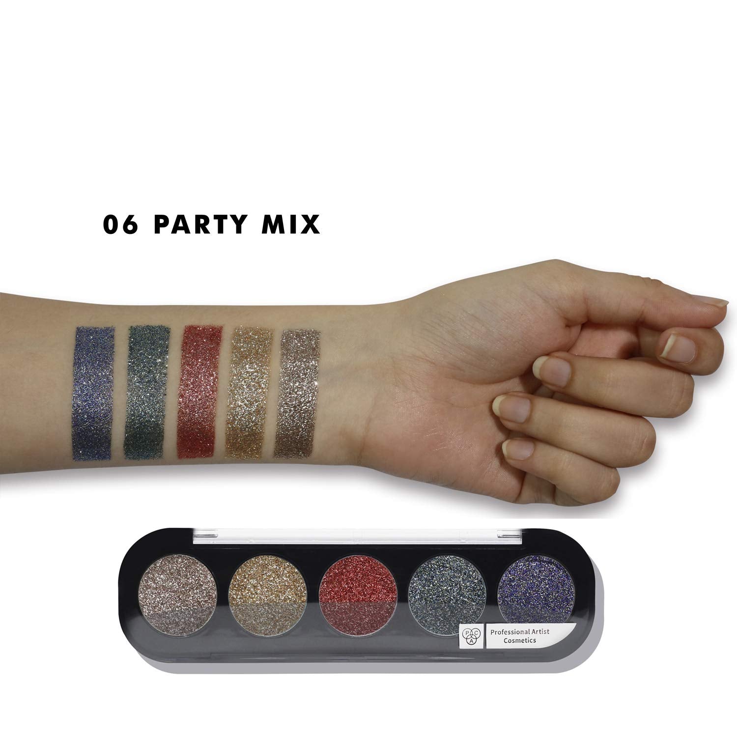 PAC Glitter Eyeshadow X5 - 06 (Party Mix) PAC