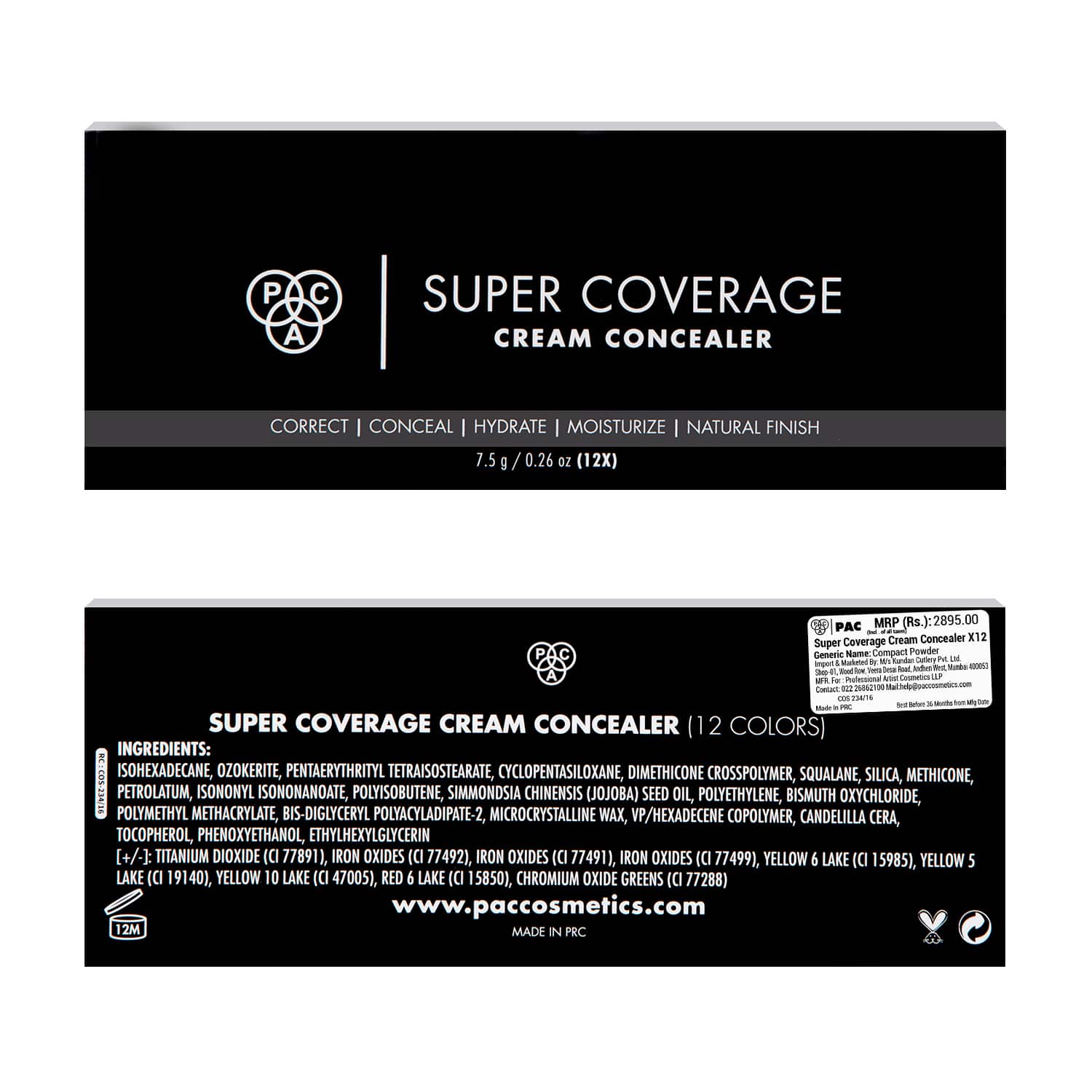 PAC Super Coverage Cream Concealer X12 PAC