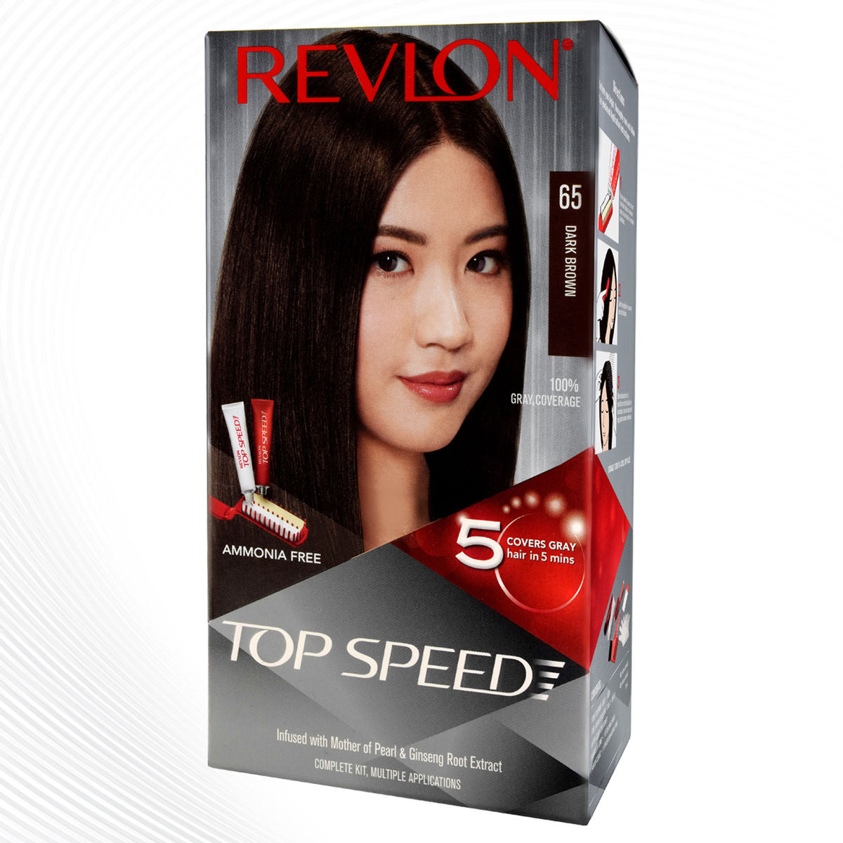 Revlon Top Speed Hair Color 65 Dark Brown (40 g + 40 g + 15 ml) Revlon