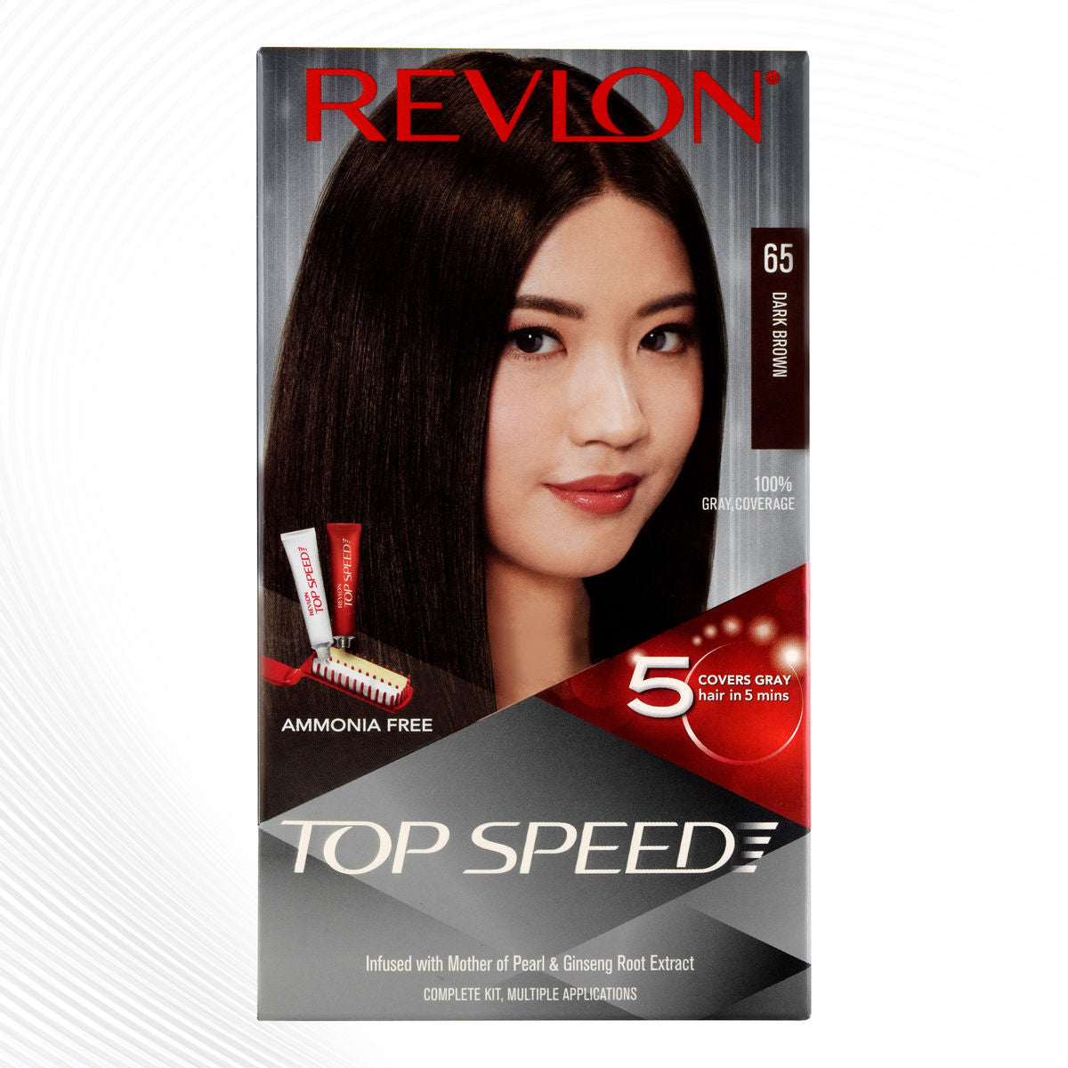 Revlon Top Speed Hair Color 65 Dark Brown (40 g + 40 g + 15 ml) Revlon