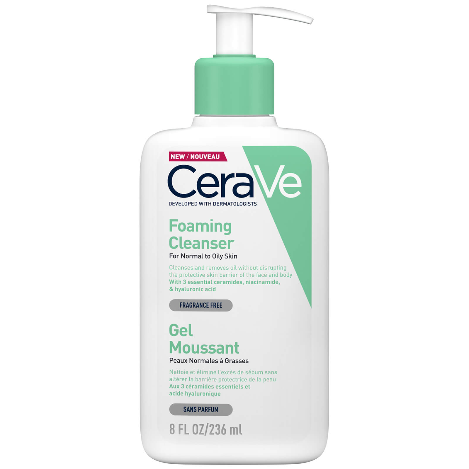 CeraVe Foaming Cleanser for Normal to Oily Skin (8 FL OZ/236 ml) CeraVe