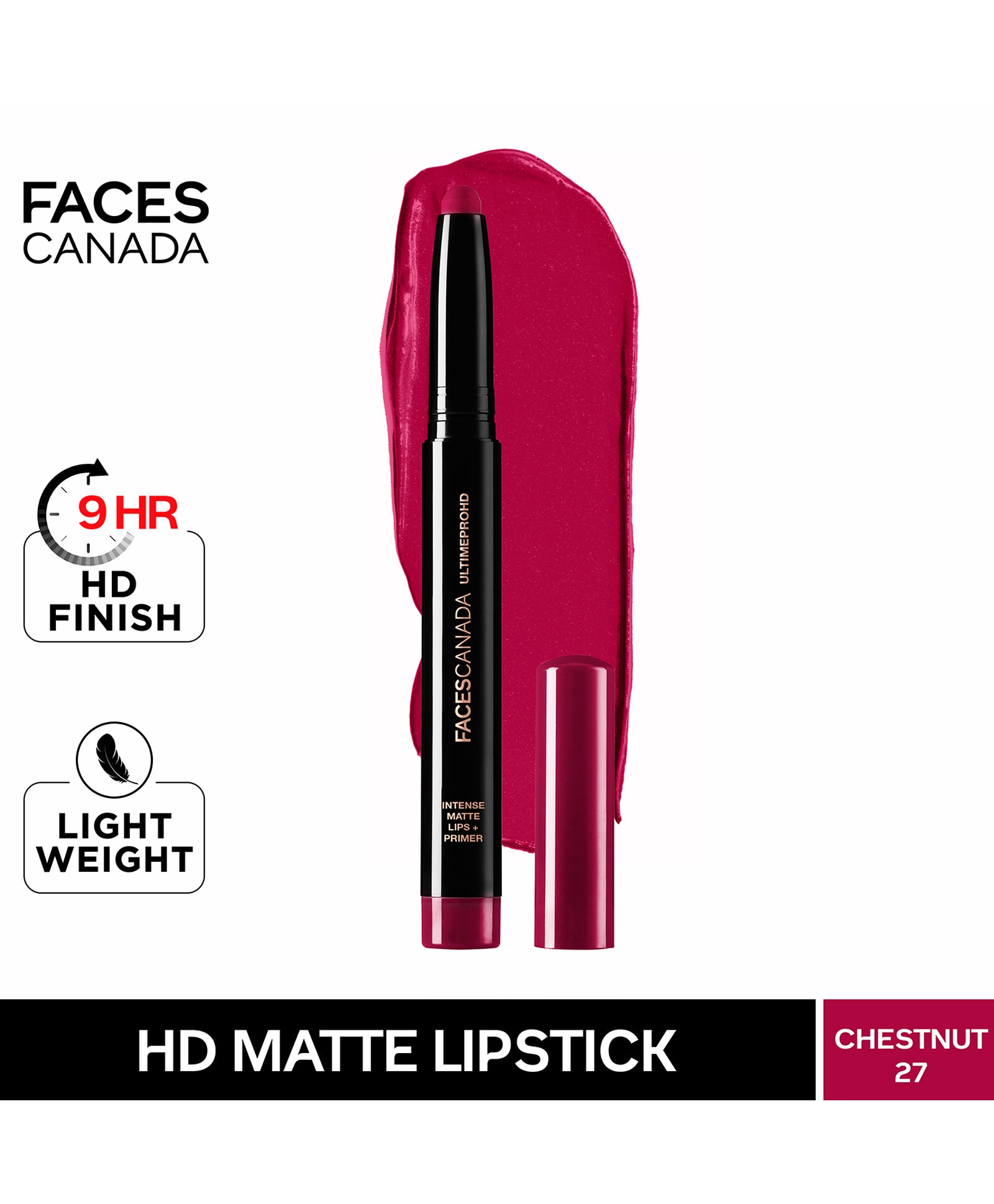 Faces Canada Ultime Pro HD Intense Matte Lips + Primer Chestnut 27 (1.4g) Faces Canada