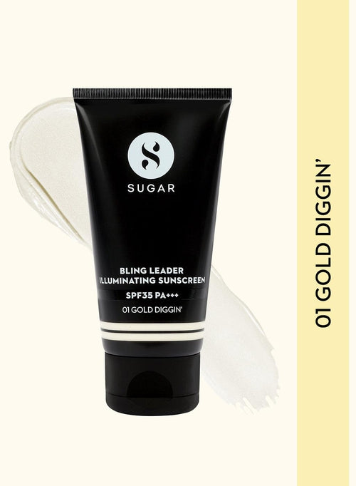 Sugar-Cosmetics-Bling-Leader-Illuminating-Sunscreen-SPF35-PA-01-Gold-Diggin-50g Sugar-Cosmetics
