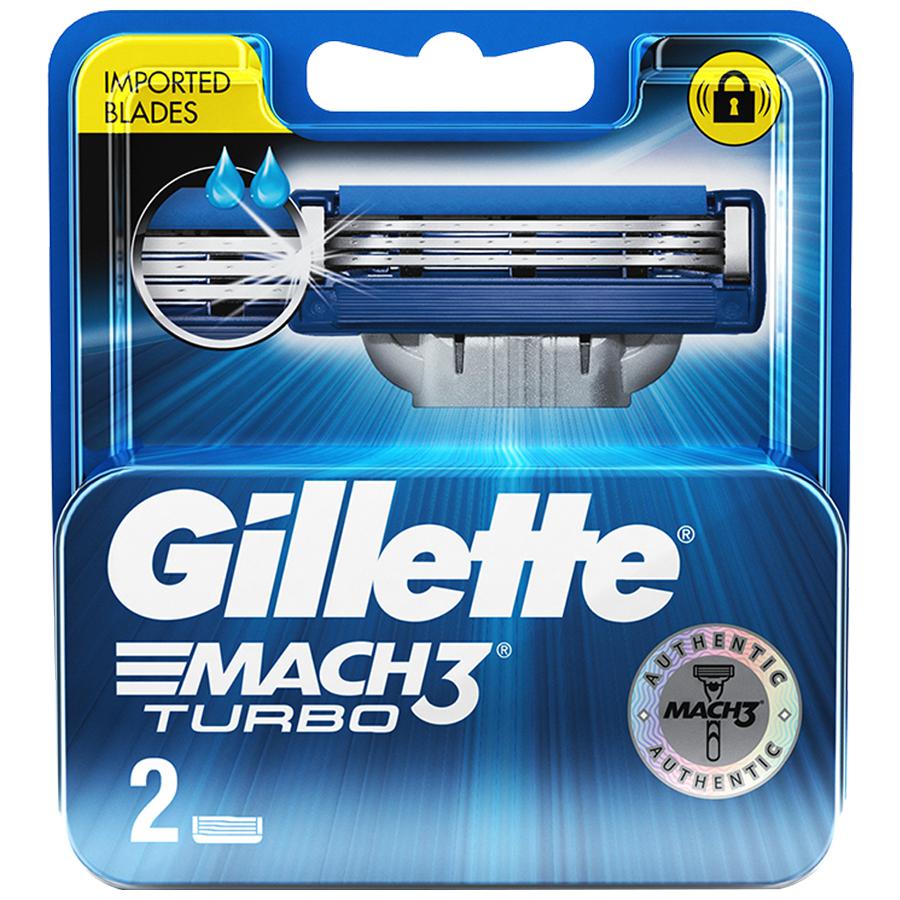 Gillette Mach3 Turbo Shaving Razor Blades (2 Cartridges) Gillette