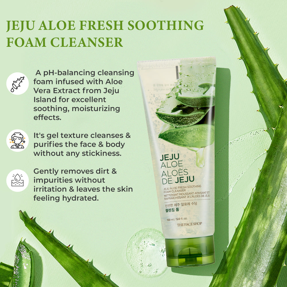 The Face Shop jeju Aloe Fresh Soothing Foam Cleanser (150 ml) The Face Shop