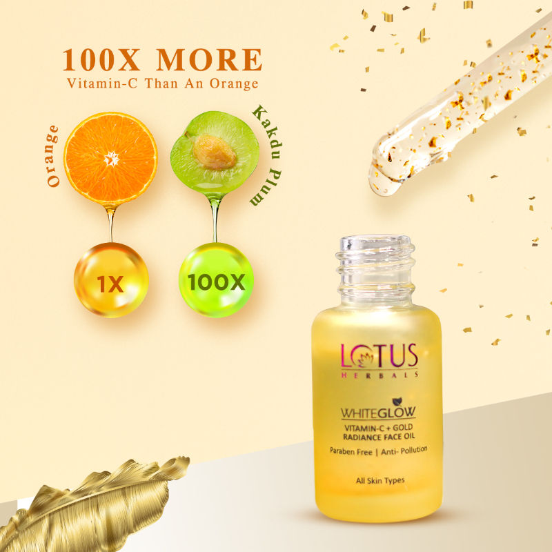 Lotus Herbals Whiteglow Vitamin C + Gold Radiance Face Oil (15 ml) Lotus Herbals