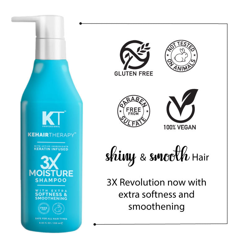 KT Professional Sulfate-free 3X Moisture Shampoo- Kehairtherapy (250ml) KT Professional KeHair Therapy
