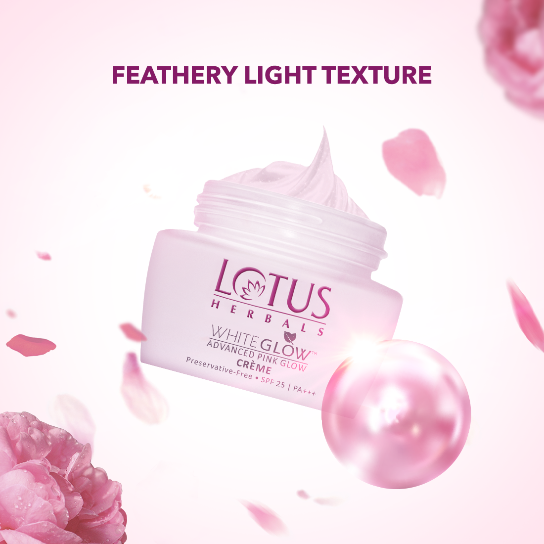 Lotus Herbals WhiteGlow Advanced Pink Glow Cream SPF 25 I PA+++ (50 g) Lotus Herbals