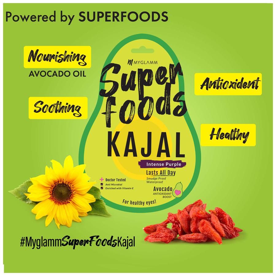 Myglamm Super Foods Kajal Jet Black (0.35 g) Myglamm