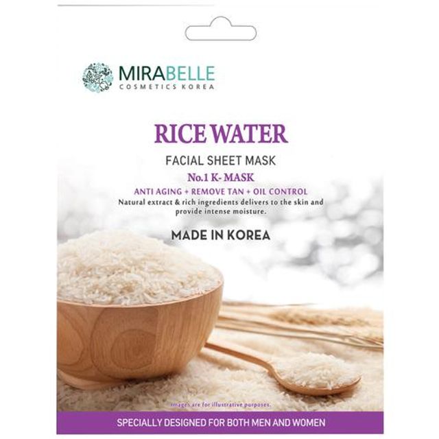 Mirabelle Cosmetics Korea Rice Water Facial Sheet Mask (25ml) Mirabelle