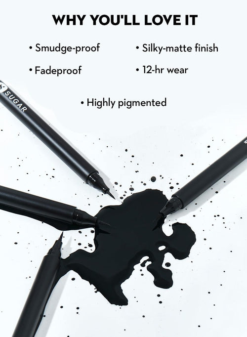 Sugar Cosmetics Wingman Waterproof Microliner - 01 I'll Be Black (1.6ml) Sugar Cosmetics