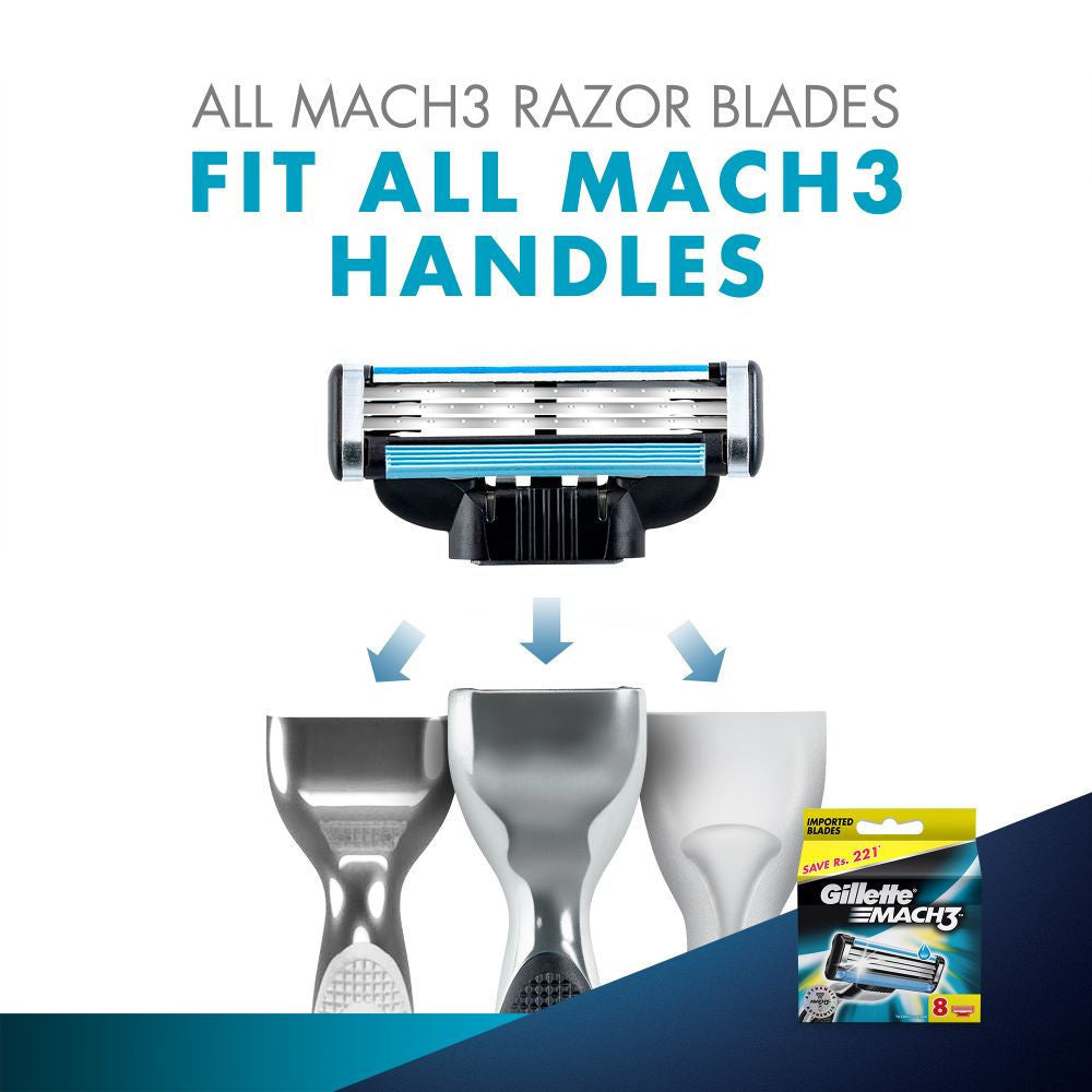 Gillette Mach3 Shaving Razor Blades (8 Cartridges) Gillette
