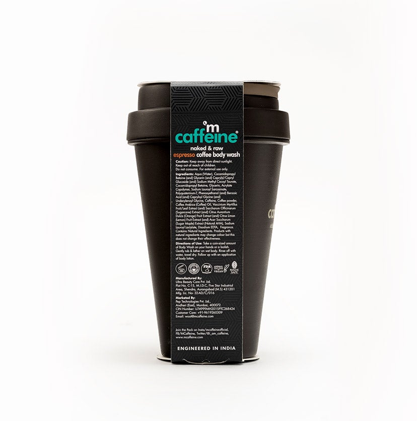 mCaffeine Espresso Coffee Body Wash with Natural AHA (300 ml) mCaffeine