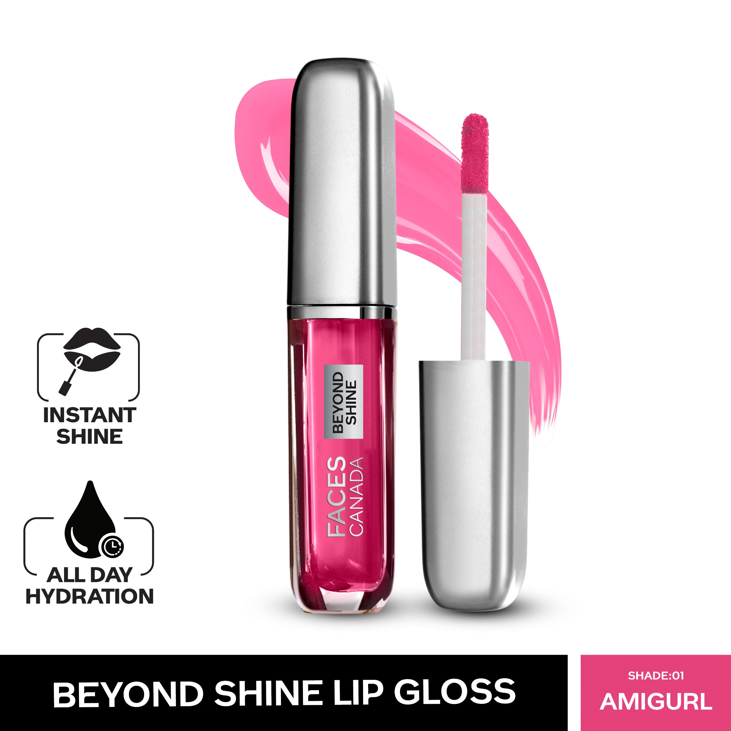 Faces Canada Beyond Shine Lip Gloss - Amigurl 01 (3ml) Faces Canada