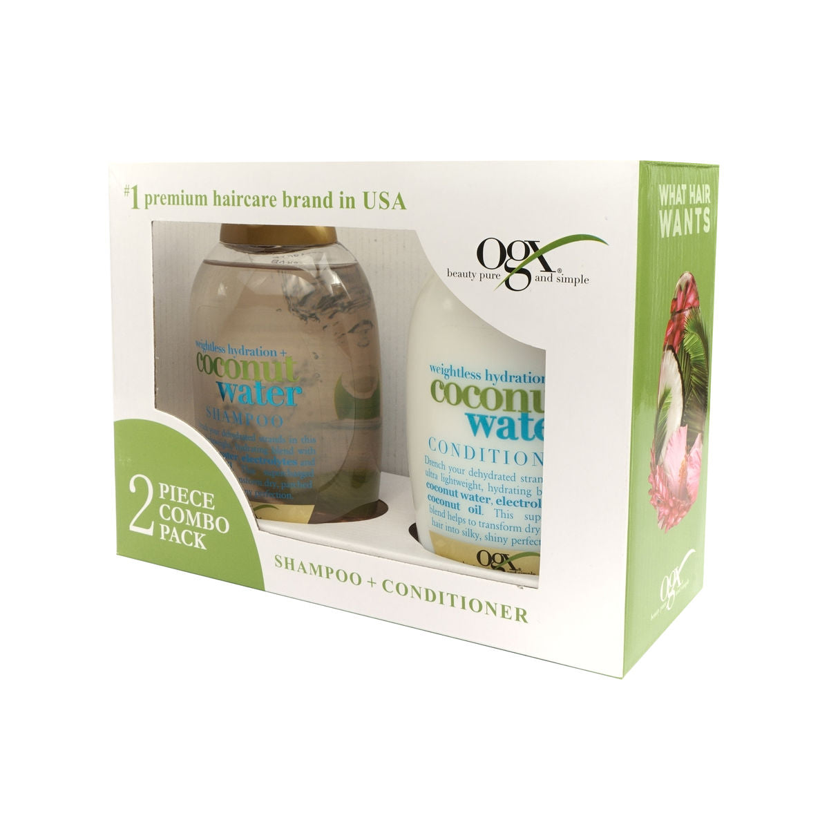 OGX Coconut Water Shampoo + Conditioner  (385 ml + 385 ml) OGX