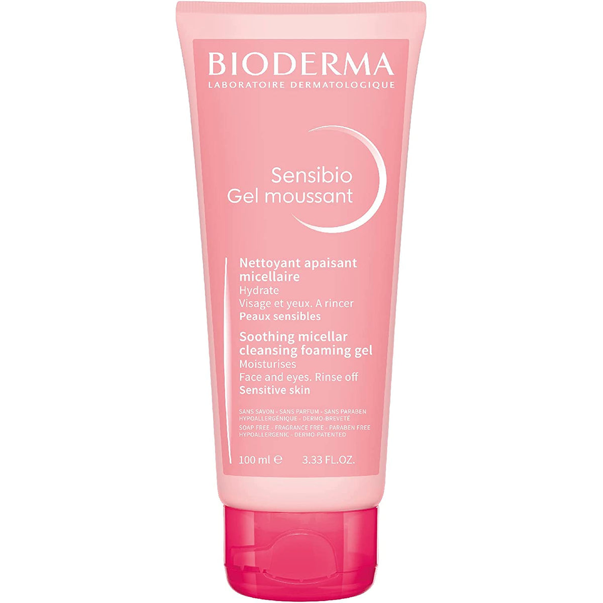 Bioderma Sensibio Gel Moussant Soothing Foaming Soap Free Gel Moisturises Face & Eyes (100 ml) Bioderma