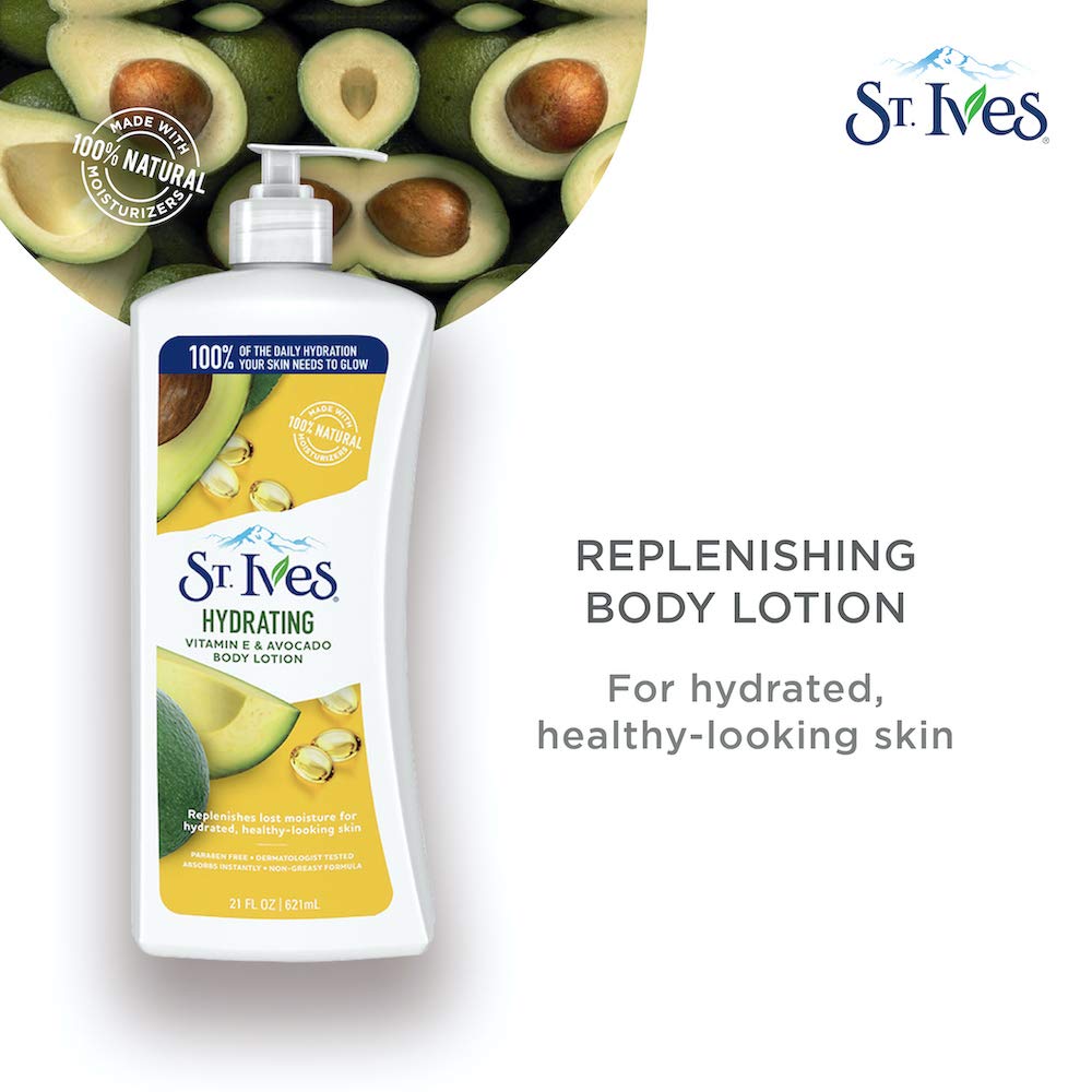 St. Ives Body Lotion Hydrating - Vitamin E & Avocado (621ml) St. Ives