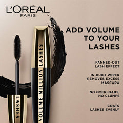 L'oreal Paris Volume Million Lashes Extra Black Waterproof Mascara (10.7 ml) L'Oréal Paris Makeup