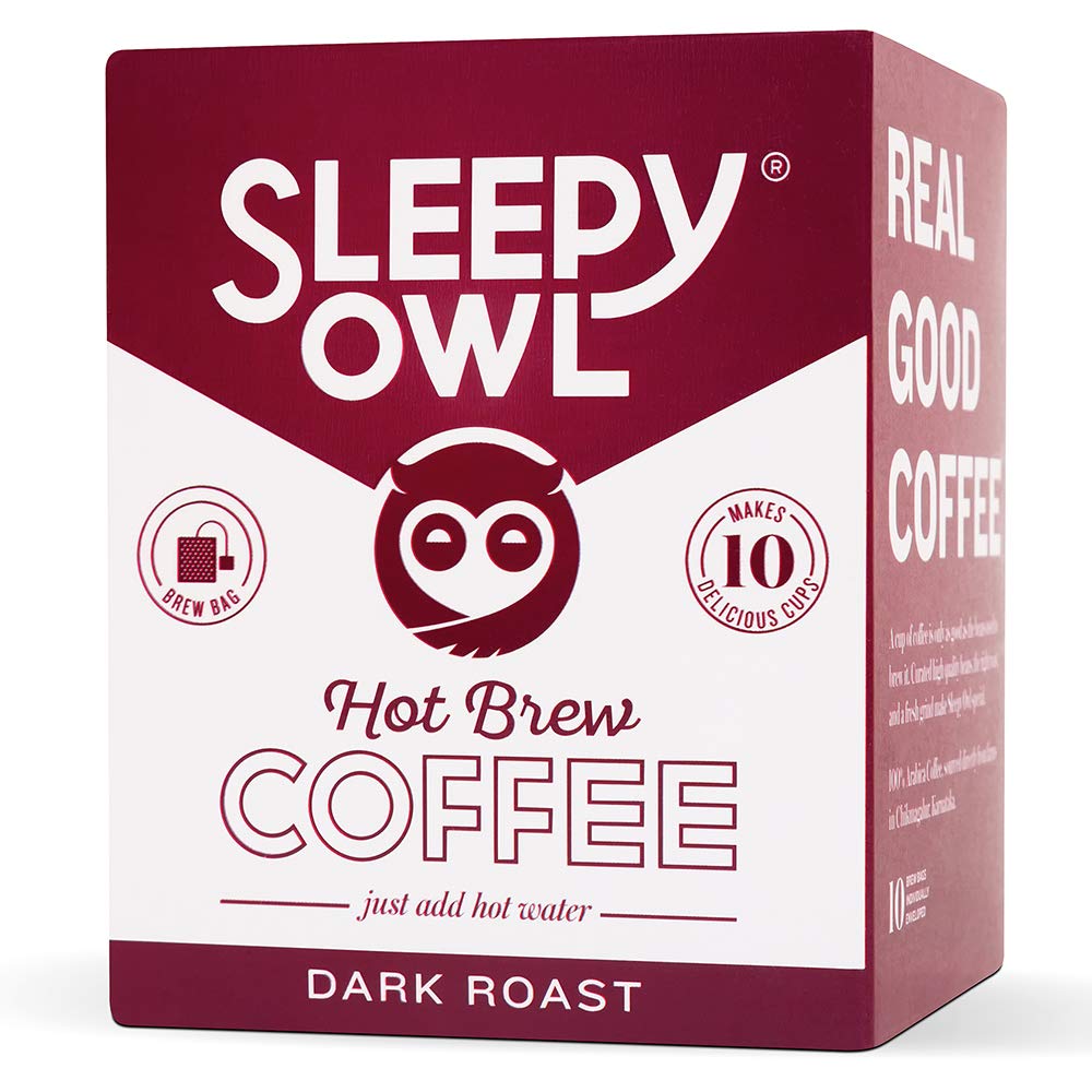 Sleepy Owl Hot Brew Coffee Dark Roast (10 Bags) Sleepy Owl