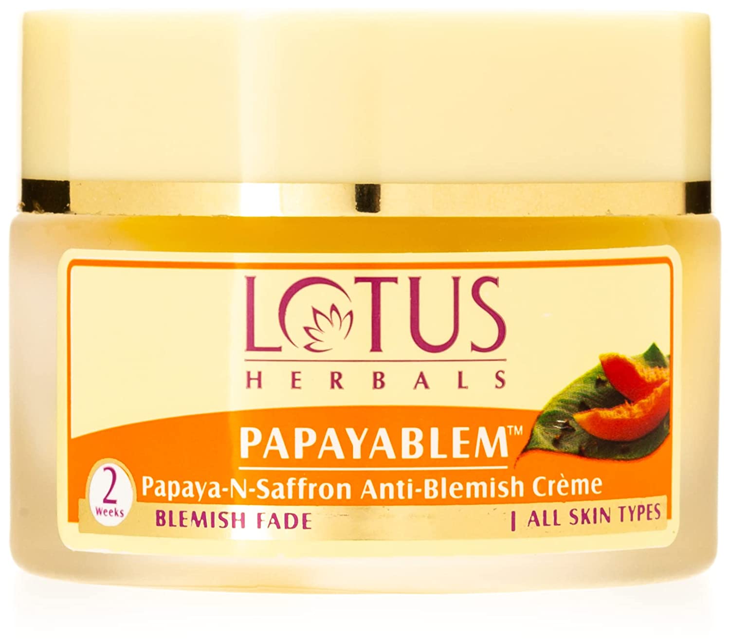 Lotus Herbals Papayablem Papaya-N-Saffron Anti-Blemish Cream (50 g) Lotus Herbals