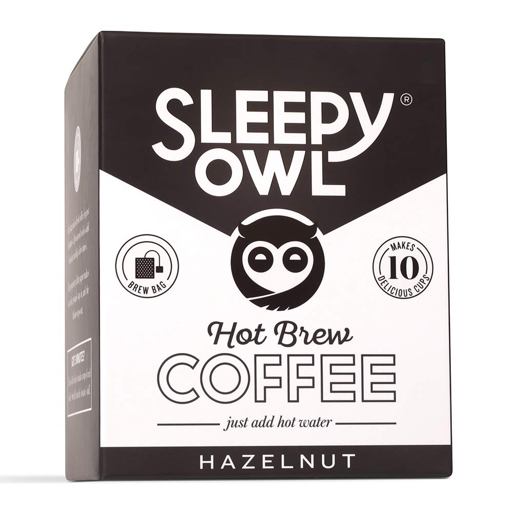 Sleepy Owl Hot Brew Coffee Hazelnut (10 Bags) Sleepy Owl
