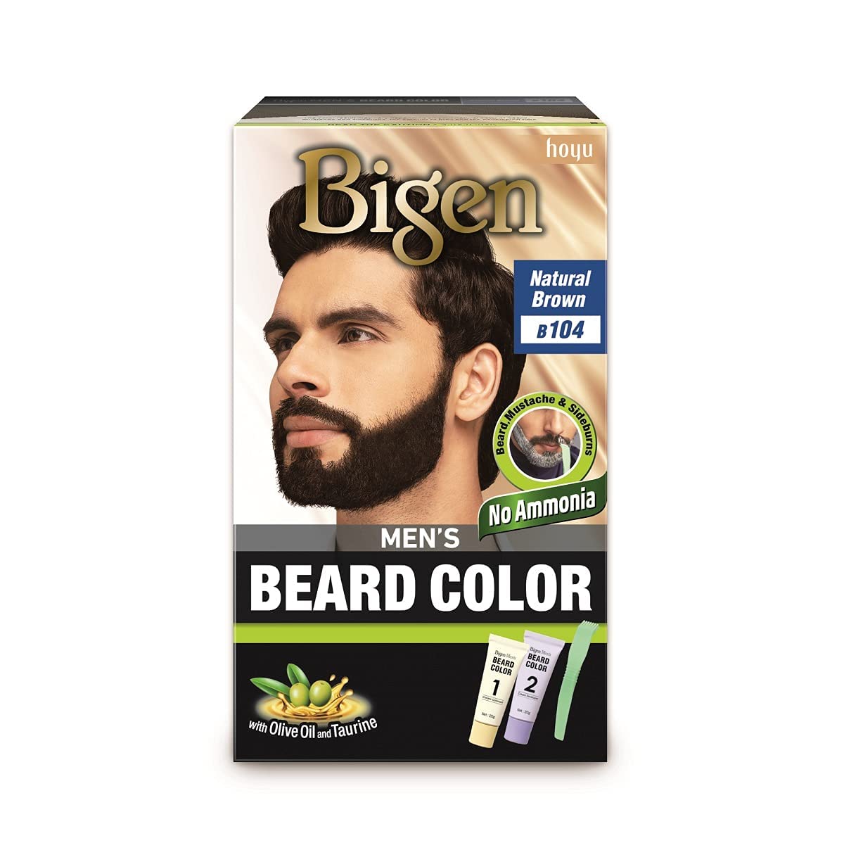 Bigen Men's Beard Color B101 Natural Black (40g) Beautiful