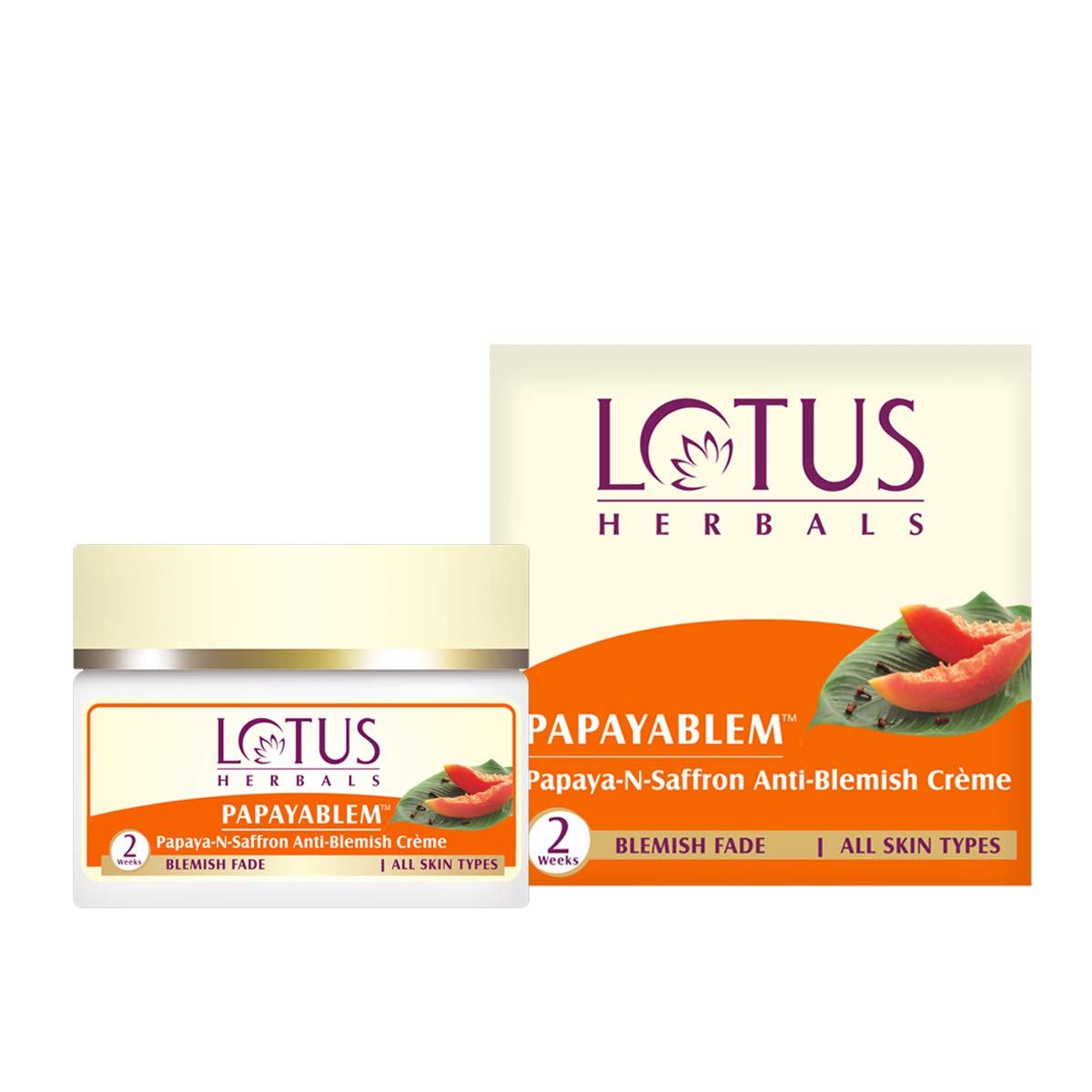 Lotus Herbals Papayablem Papaya-N-Saffron Anti-Blemish Cream (50 g) Lotus Herbals